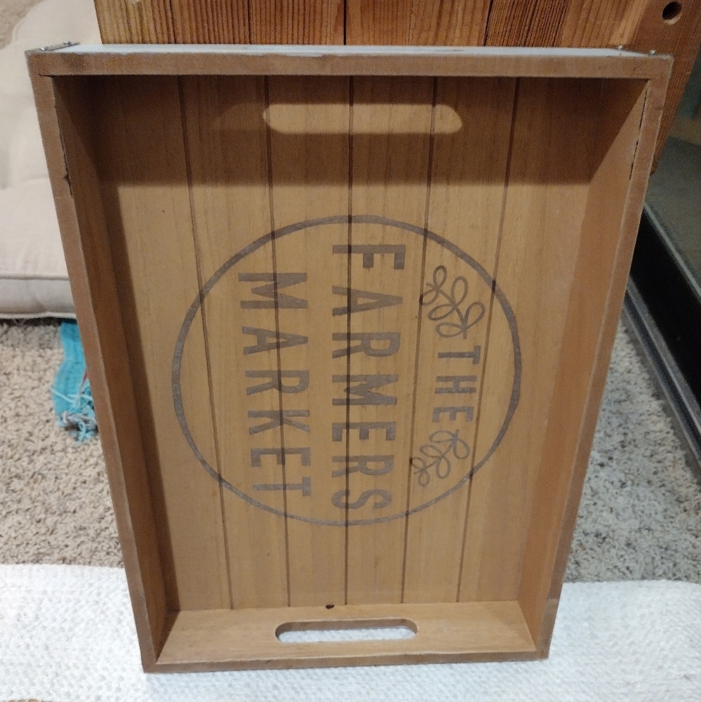 The farmers market wooden serving tray - Picture 4 of 5